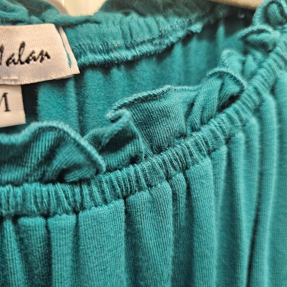 Dante Malan Teal Womens Short Sleeve Top Size M - Picture 5 of 7